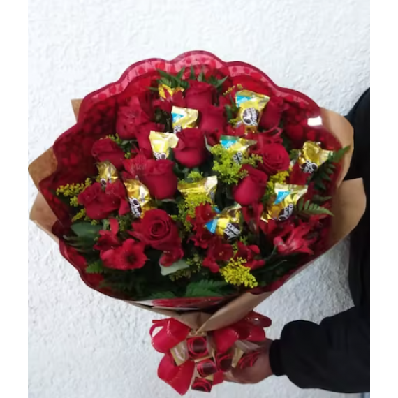 Bouquet de Rosas e Ouro Branco